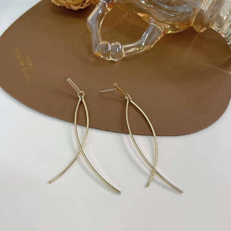 1 Pair IG Style Simple Style Lines Plating Copper 18K Gold Plated Drop Earrings display picture 6