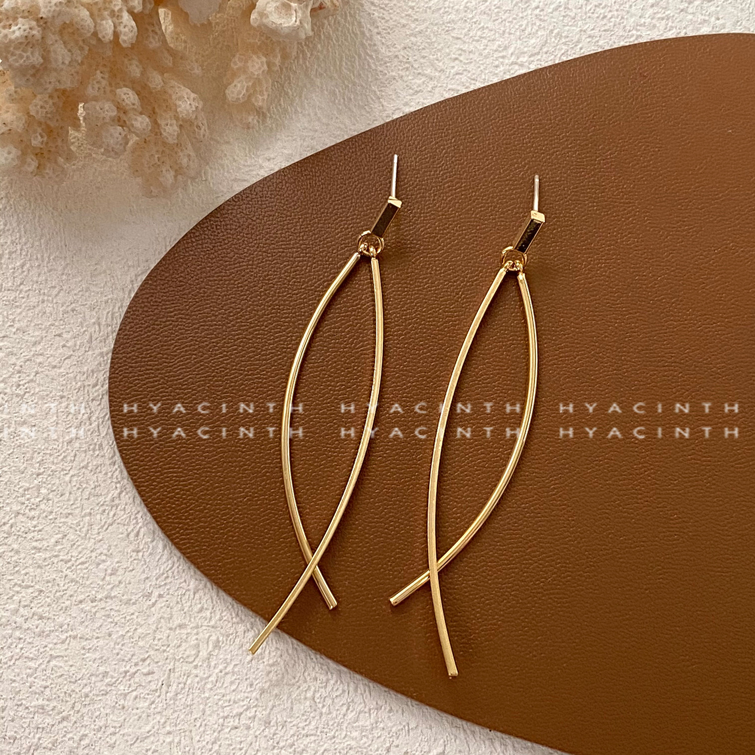 1 Pair IG Style Simple Style Lines Plating Copper 18K Gold Plated Drop Earrings display picture 8