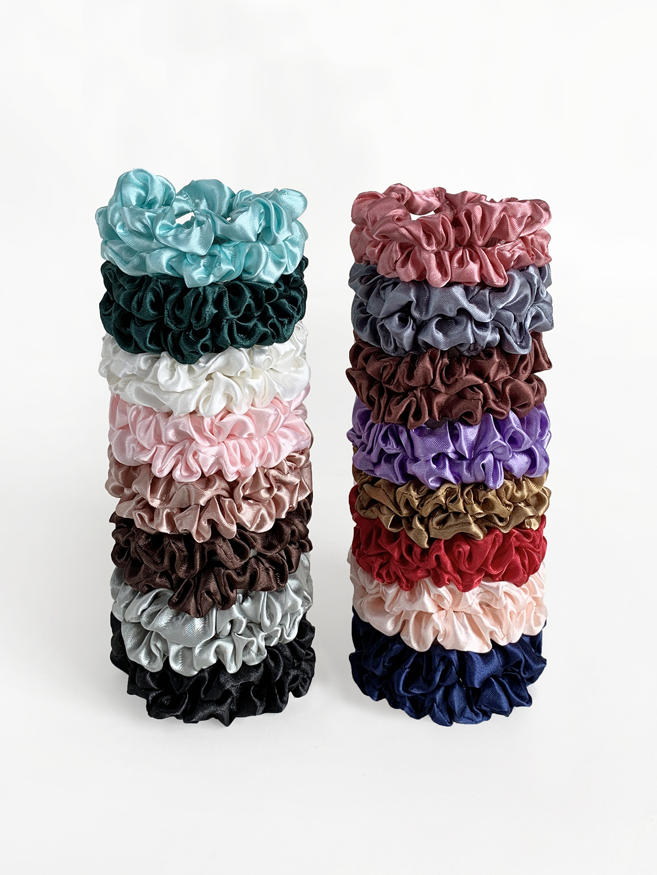 Frau Lässig Preppy-Stil Einfacher Stil Einfarbig Tuch Falten Haargummi display picture 2