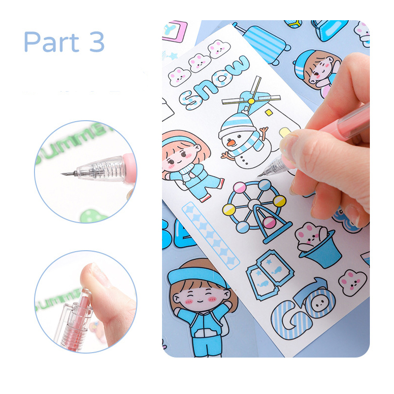 1 Set Cartoon Cartoon Character Learning PP Synthetics Cute Handmade Washi Tape display picture 1