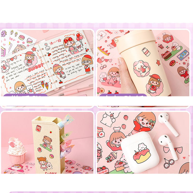 1 Set Cartoon Cartoon Character Learning PP Synthetics Cute Handmade Washi Tape display picture 5