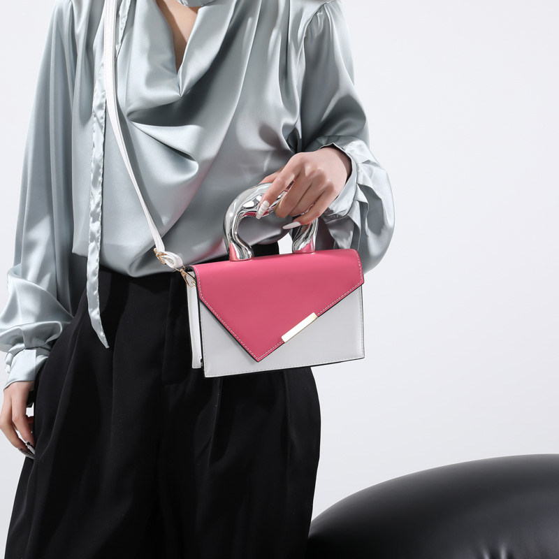 Frau Pu-Leder Farbblock Elegant Flip-Cover Handtasche display picture 5