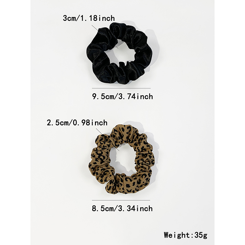 Women's Vacation Simple Style Classic Style Solid Color Leopard Cloth Pleated Hair Tie display picture 1