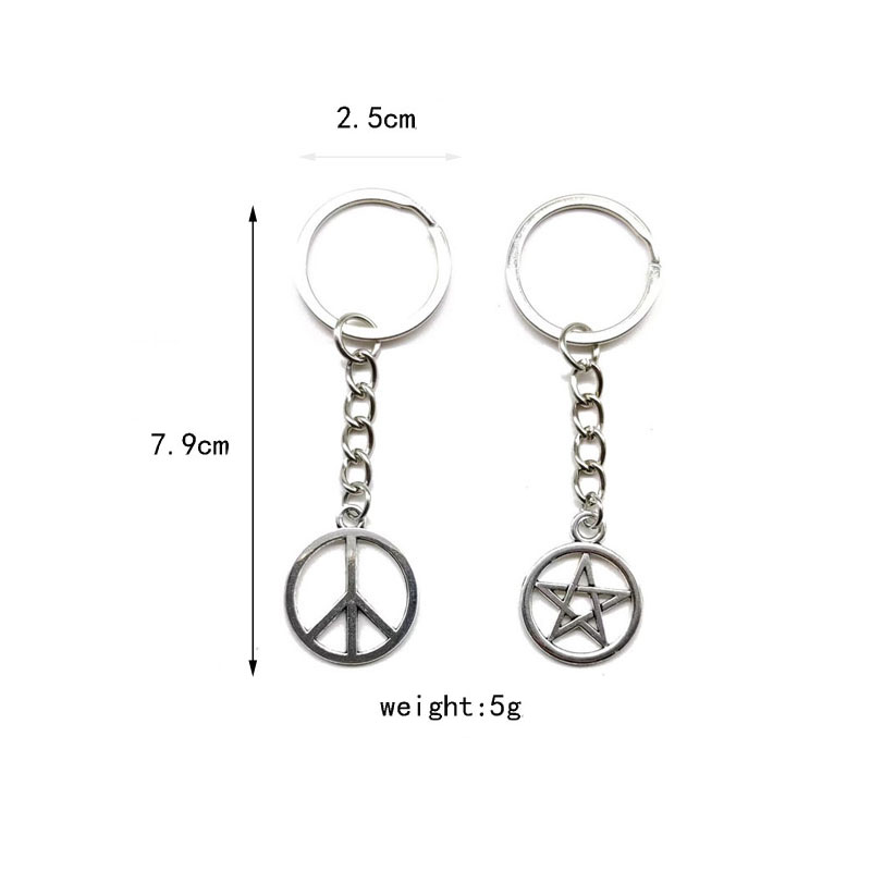 Retro Pentagramm Symbol Legierung Überzug Taschenanhänger Schlüsselbund display picture 1