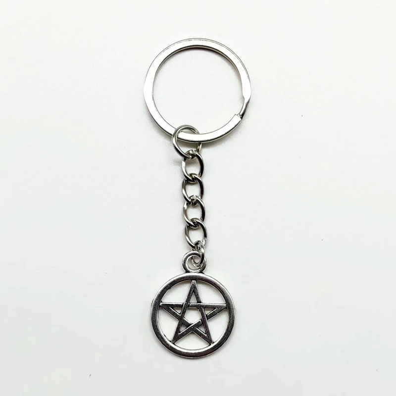 Retro Pentagramm Symbol Legierung Überzug Taschenanhänger Schlüsselbund display picture 2