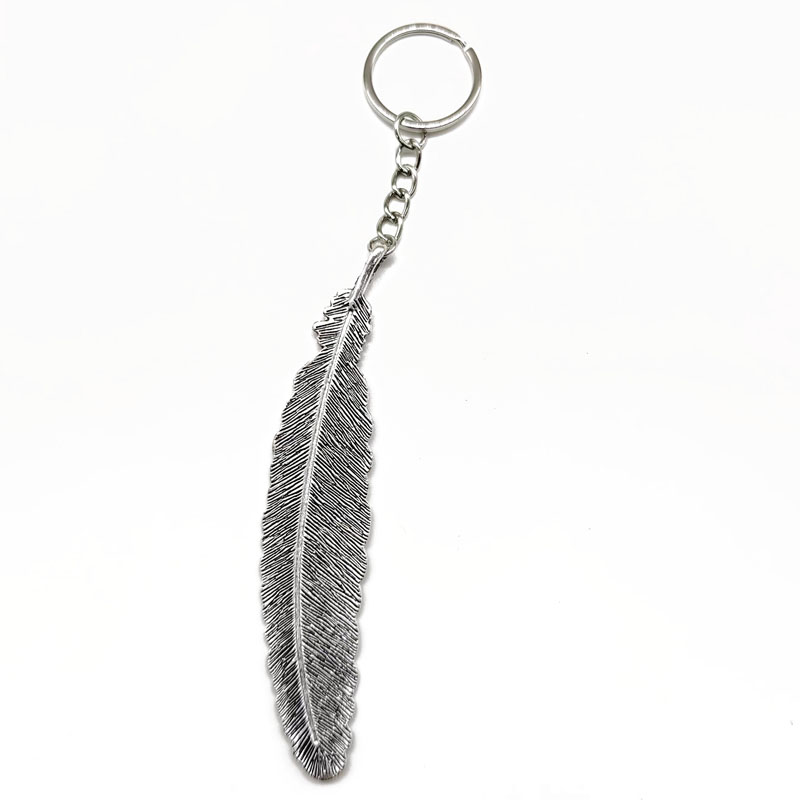 Retro Oversized Cool Style Feather Alloy Plating Silver Plated Bag Pendant Keychain display picture 3