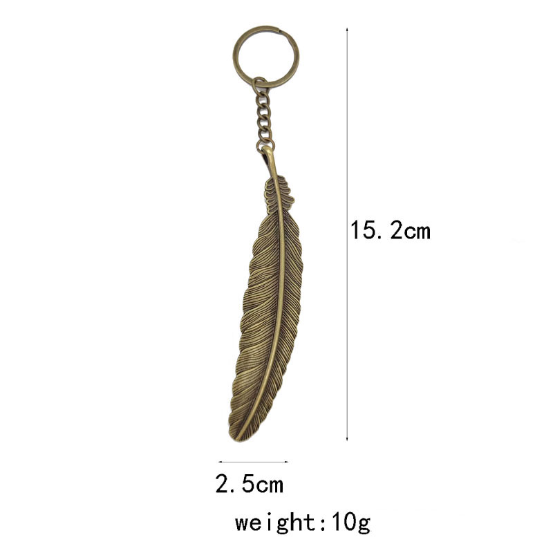 Retro Oversized Cool Style Feather Alloy Plating Silver Plated Bag Pendant Keychain display picture 5