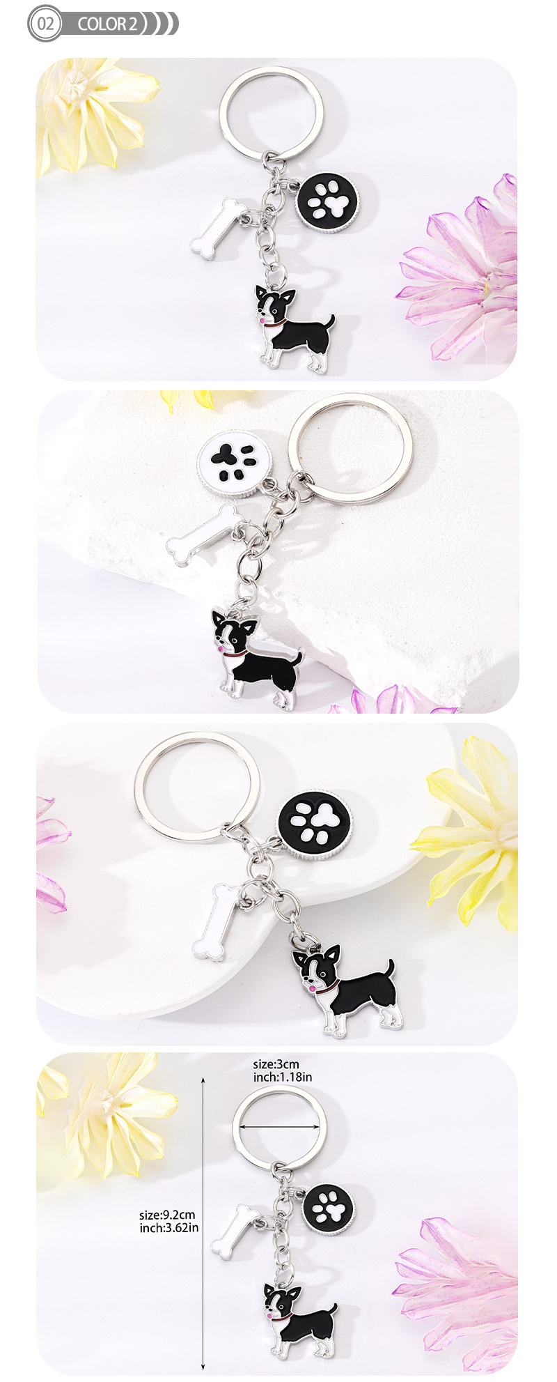 Cute Simple Style Dog Paw Print Unforgettable Alloy Plating Bag Pendant Keychain display picture 3
