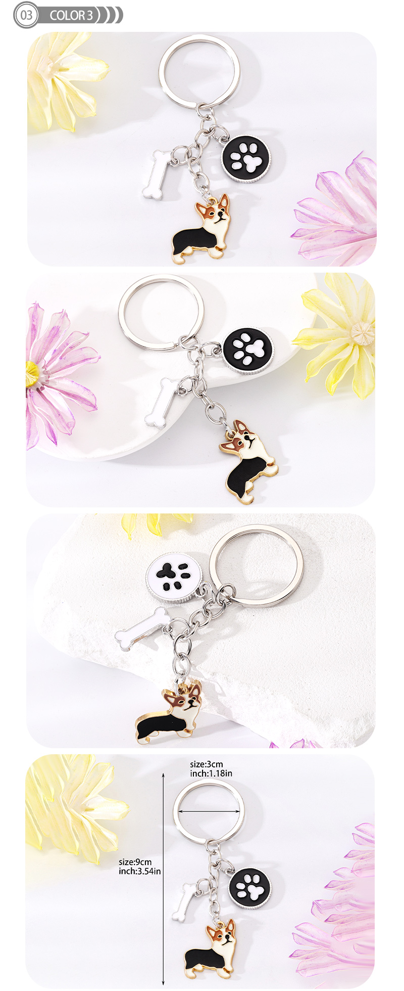 Cute Simple Style Dog Paw Print Unforgettable Alloy Plating Bag Pendant Keychain display picture 4
