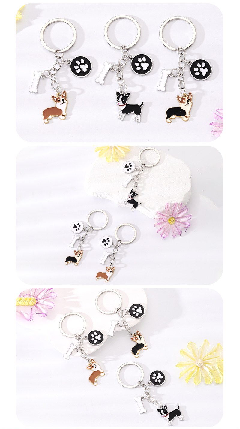 Cute Simple Style Dog Paw Print Unforgettable Alloy Plating Bag Pendant Keychain display picture 5