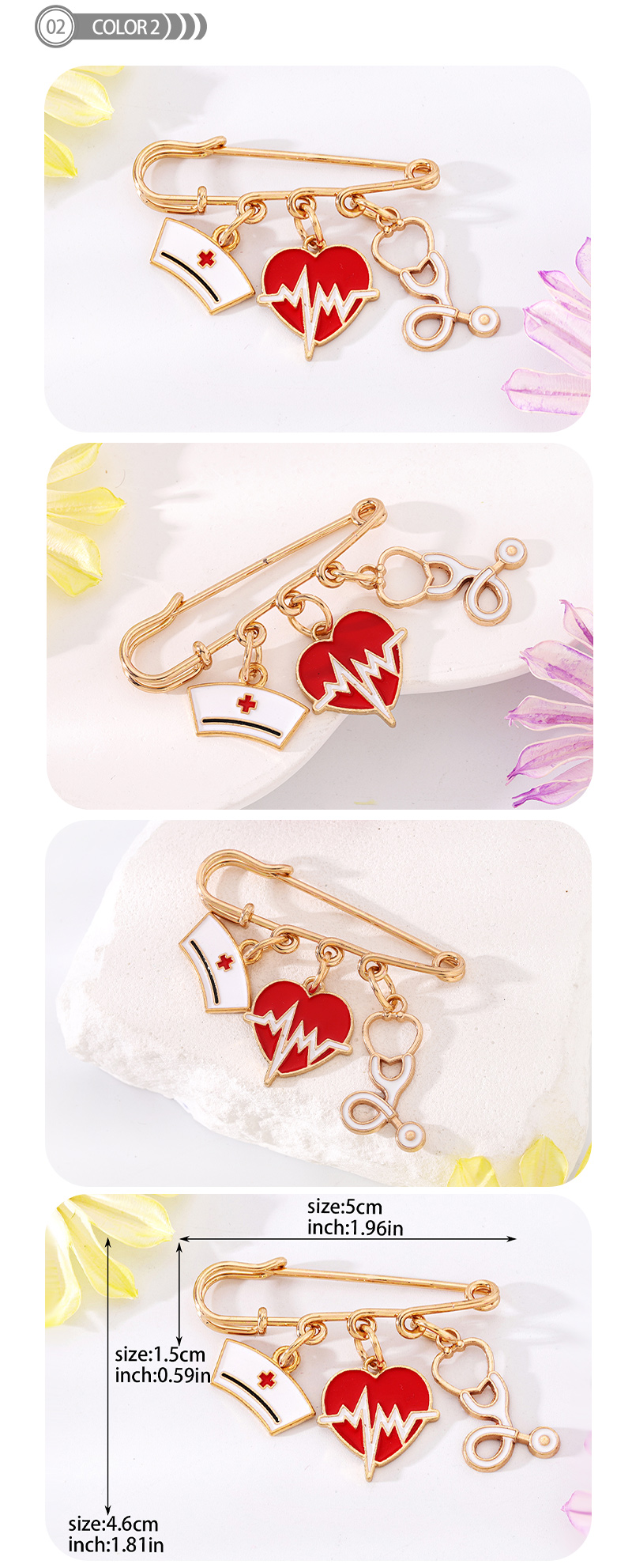Simple Style Color Block Alloy Epoxy Alloy Women's Brooches display picture 1