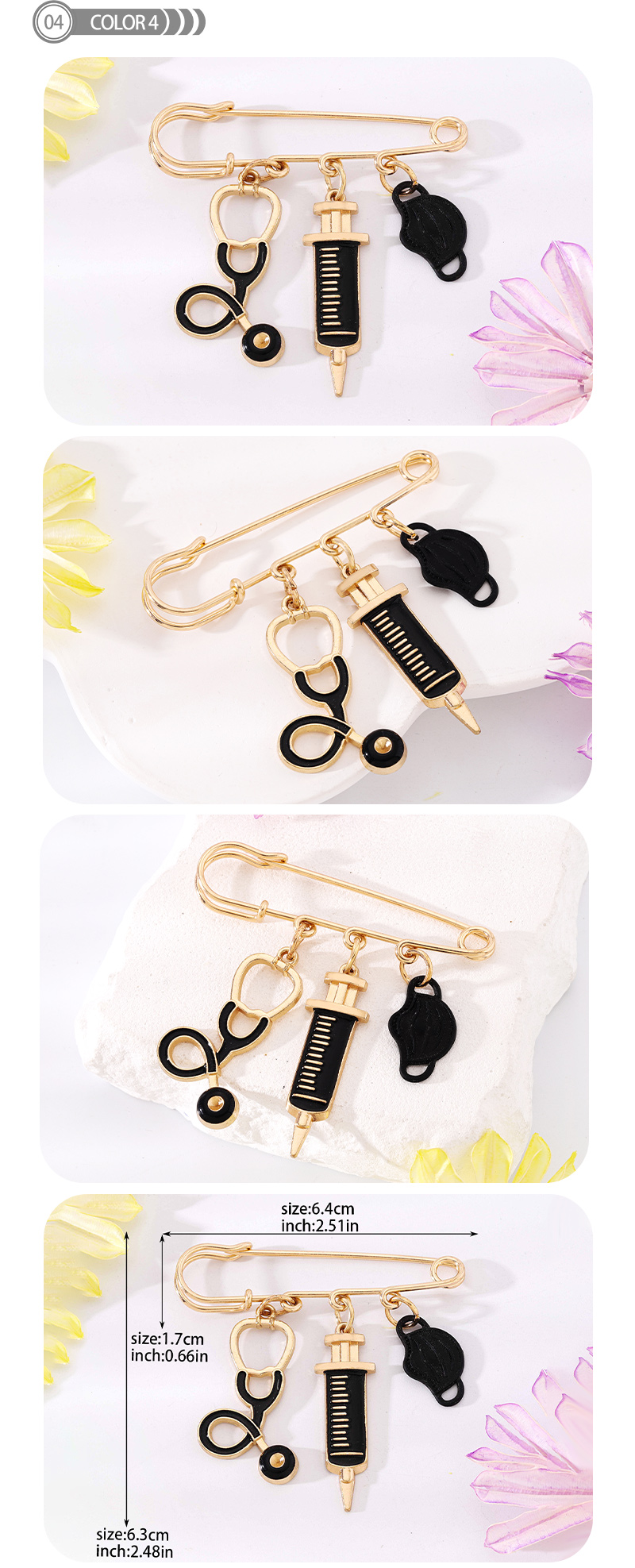 Simple Style Color Block Alloy Epoxy Alloy Women's Brooches display picture 3