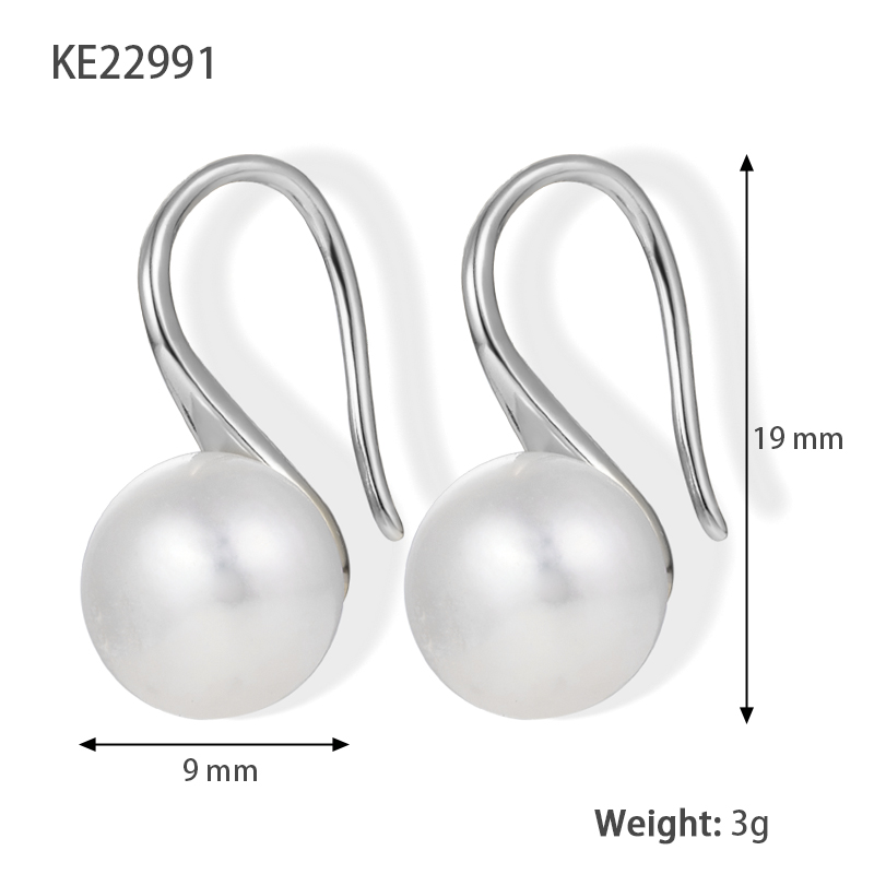 1 Pair Elegant Wedding Pastoral Round Inlay Imitation Pearl Pearl Zircon White Gold Plated Gold Plated Ear Studs Ear Hook display picture 5