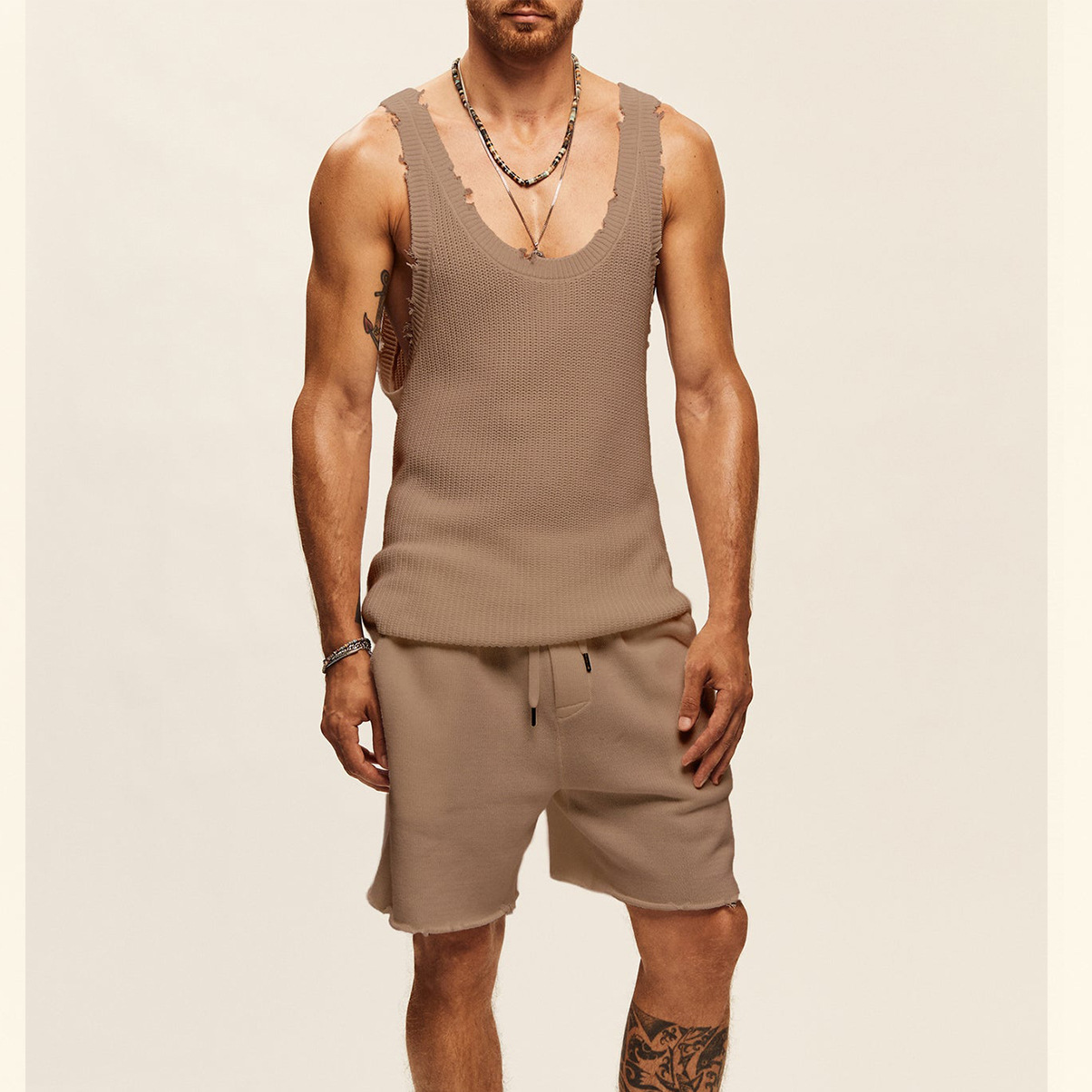 Men's Solid Color Shorts Sets Men's Clothing display picture 16