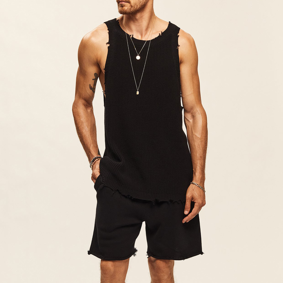 Men's Solid Color Shorts Sets Men's Clothing display picture 35