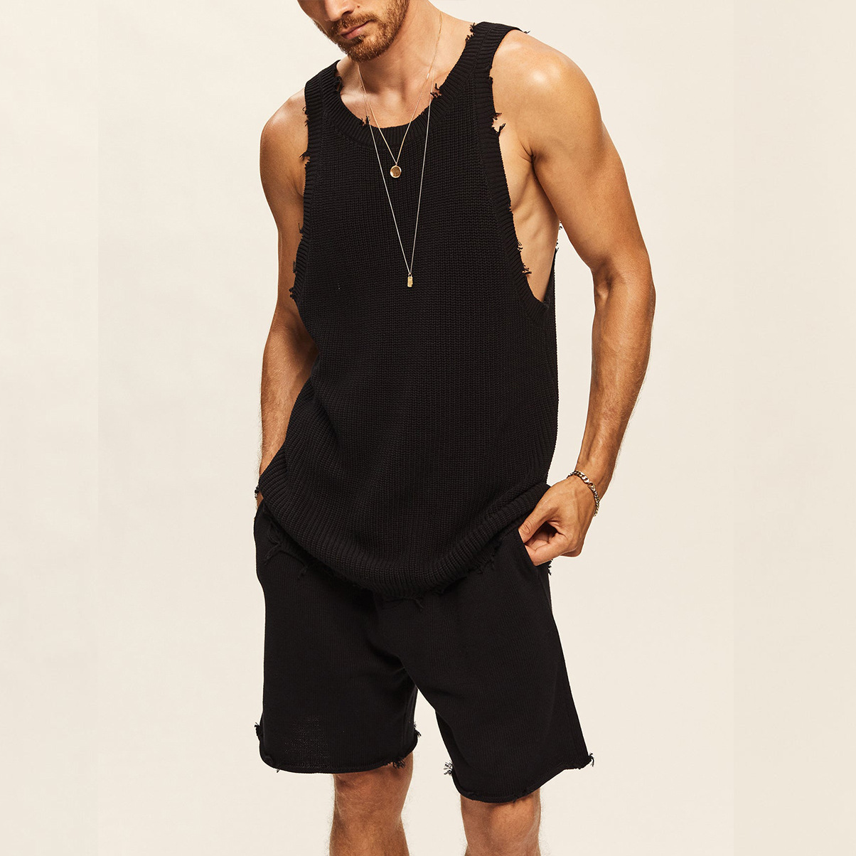 Men's Solid Color Shorts Sets Men's Clothing display picture 32