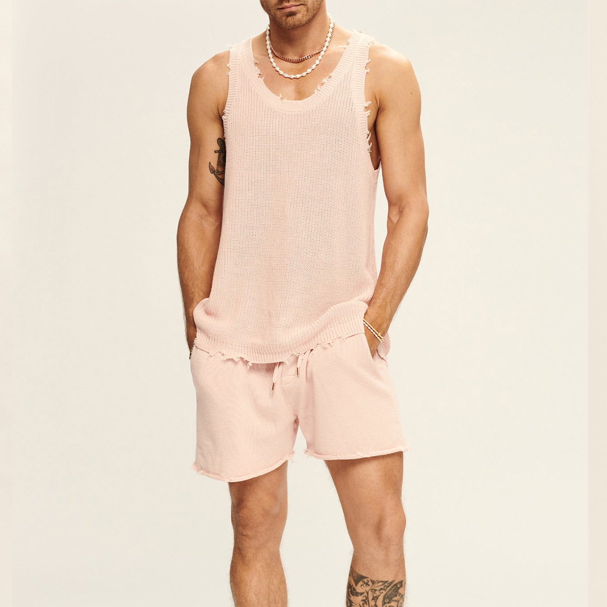 Men's Solid Color Shorts Sets Men's Clothing display picture 37