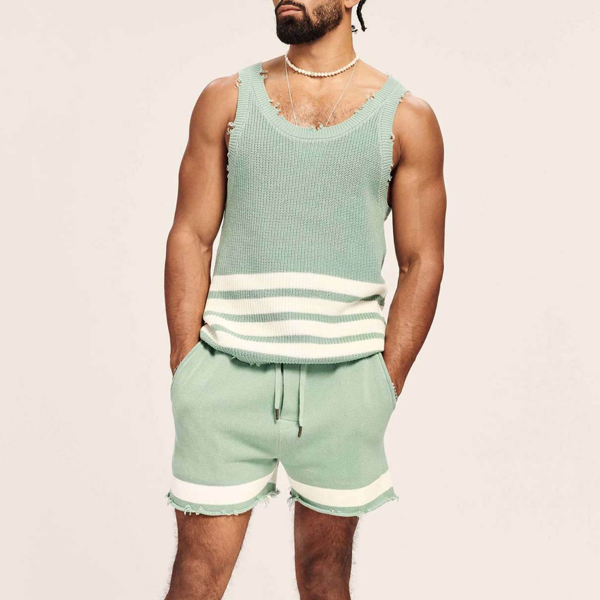 Hommes Couleur Unie Ensembles De Shorts Vêtements Pour Hommes display picture 46