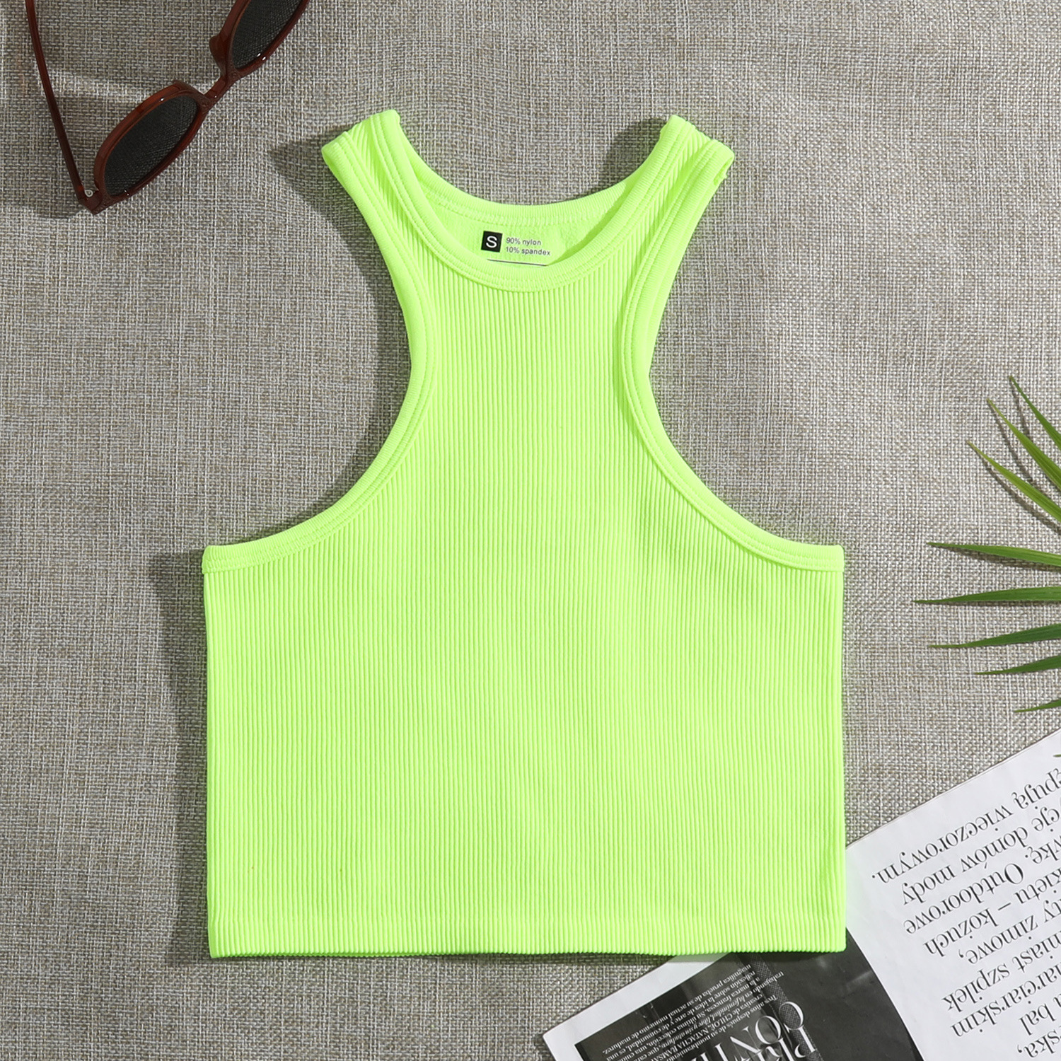 Women's Racerback Tank Tops Tank Tops Vacation Solid Color display picture 11