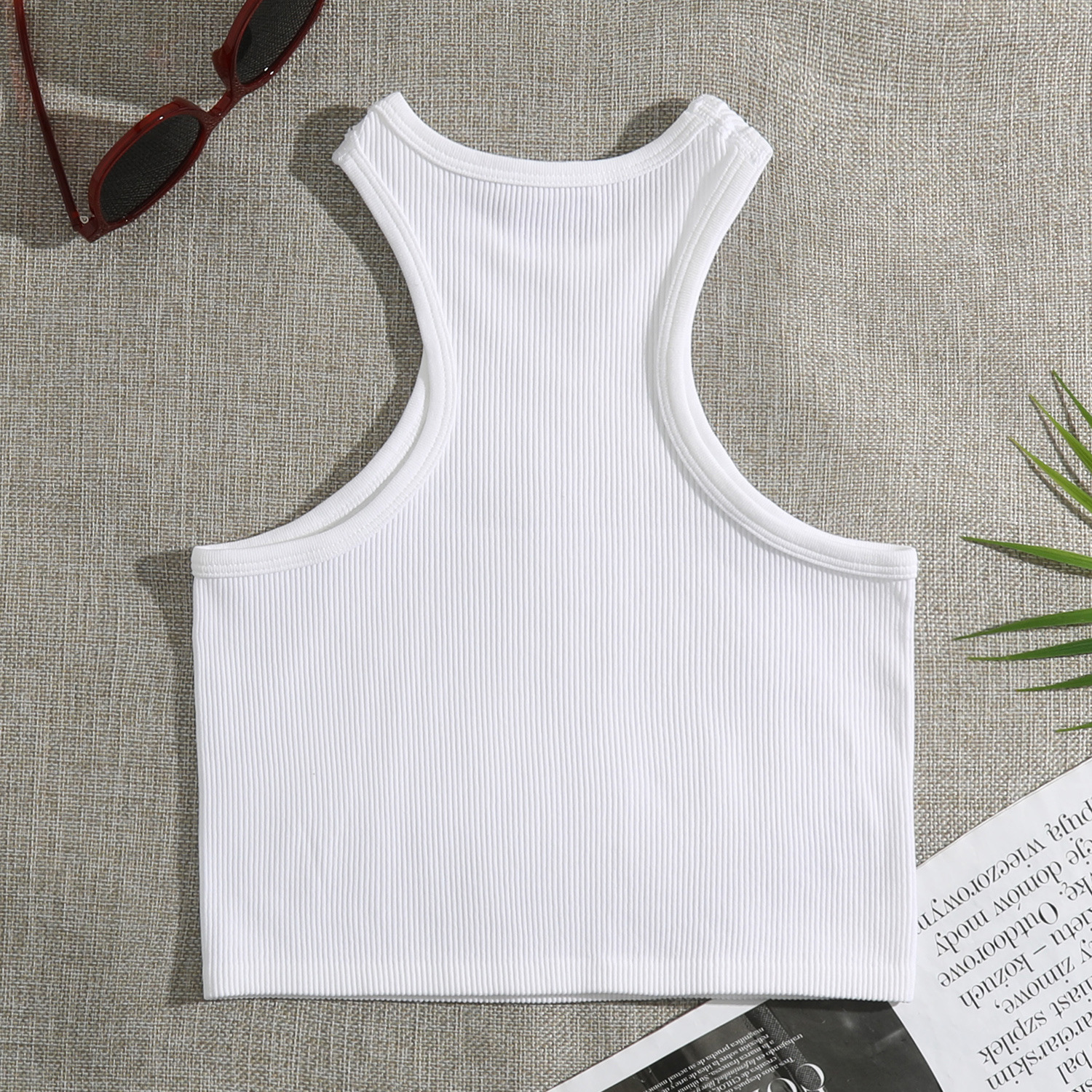 Women's Racerback Tank Tops Tank Tops Vacation Solid Color display picture 22