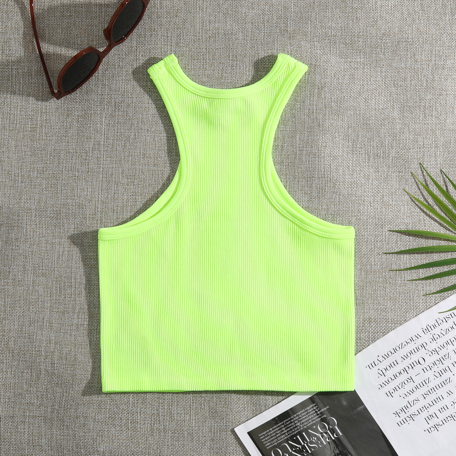 Women's Racerback Tank Tops Tank Tops Vacation Solid Color display picture 26