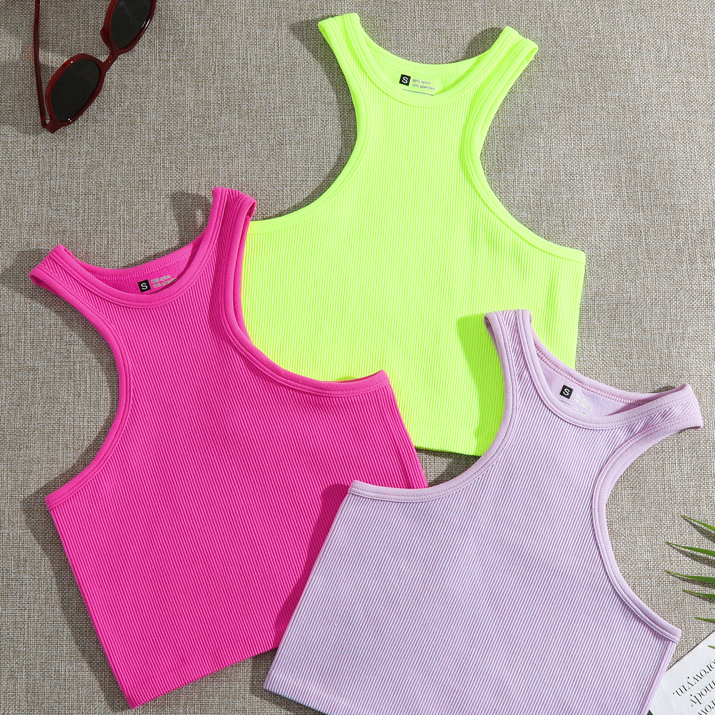 Women's Racerback Tank Tops Tank Tops Vacation Solid Color display picture 38