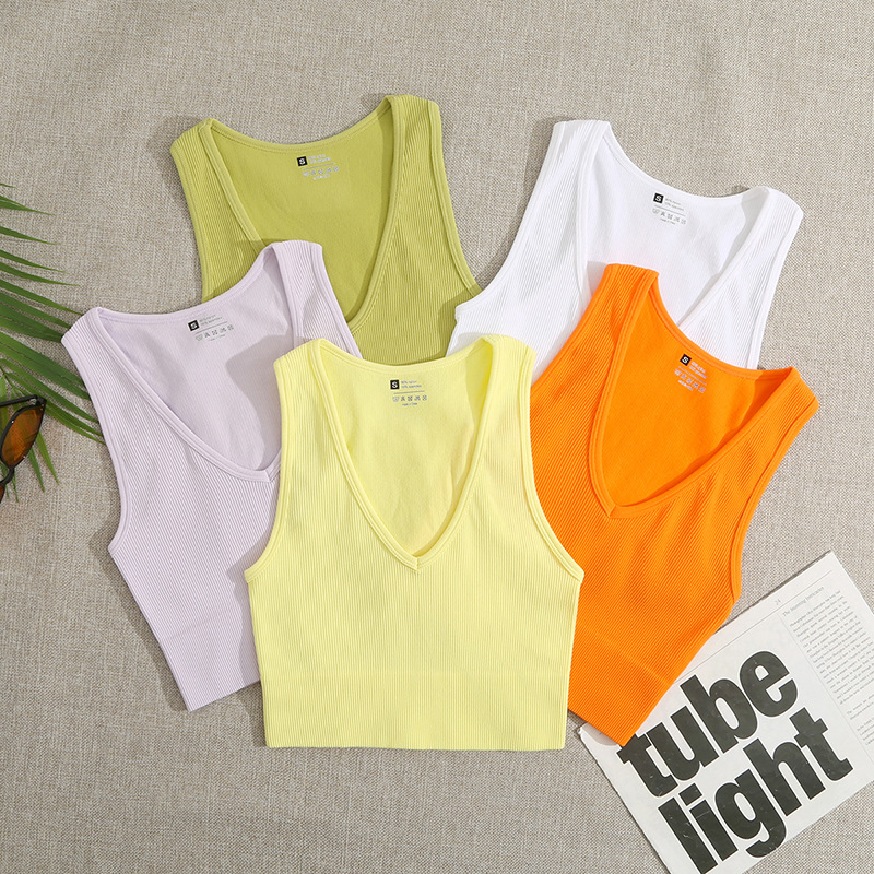 Women's Wrap Crop Top Tank Tops Vacation Solid Color display picture 10
