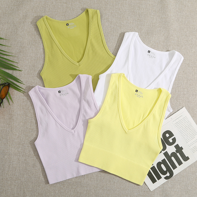 Women's Wrap Crop Top Tank Tops Vacation Solid Color display picture 30