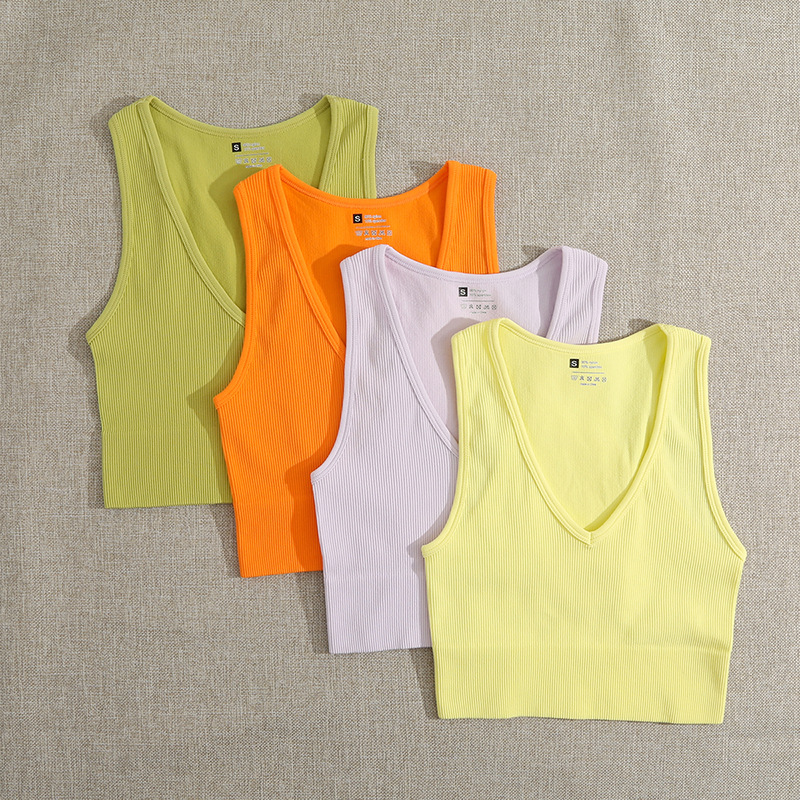 Women's Wrap Crop Top Tank Tops Vacation Solid Color display picture 37