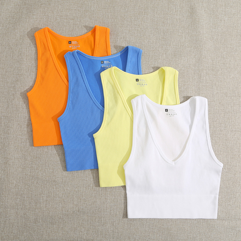 Women's Wrap Crop Top Tank Tops Vacation Solid Color display picture 28