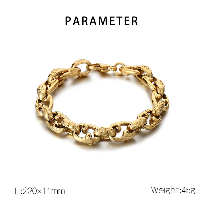 Stainless Steel 18K Gold Plated Casual Simple Style Solid Color Bracelets display picture 1
