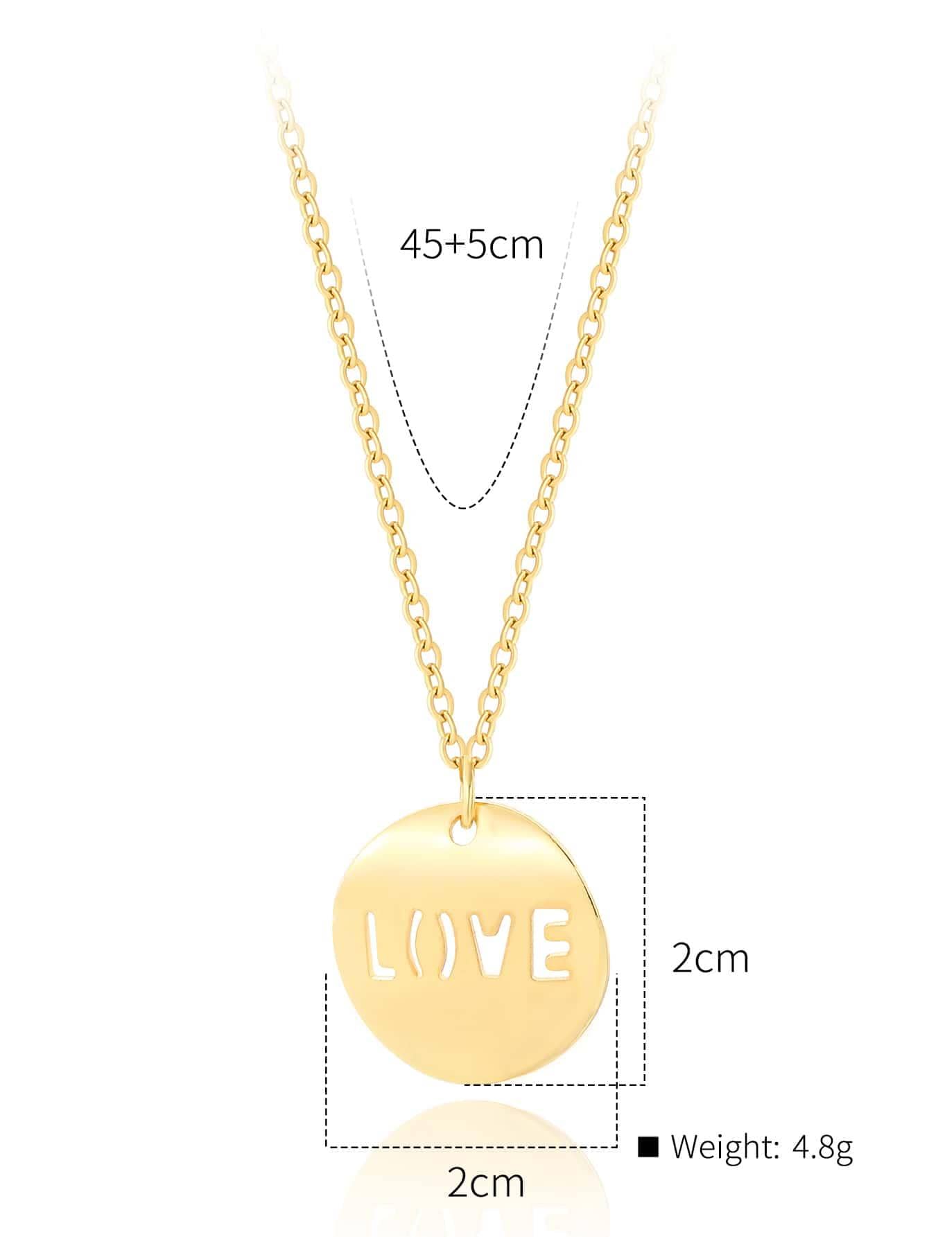 Copper 18K Gold Plated IG Style Simple Style Letter Electrocardiogram Heart Shape Hollow Out Inlay Zircon Pendant Necklace display picture 3