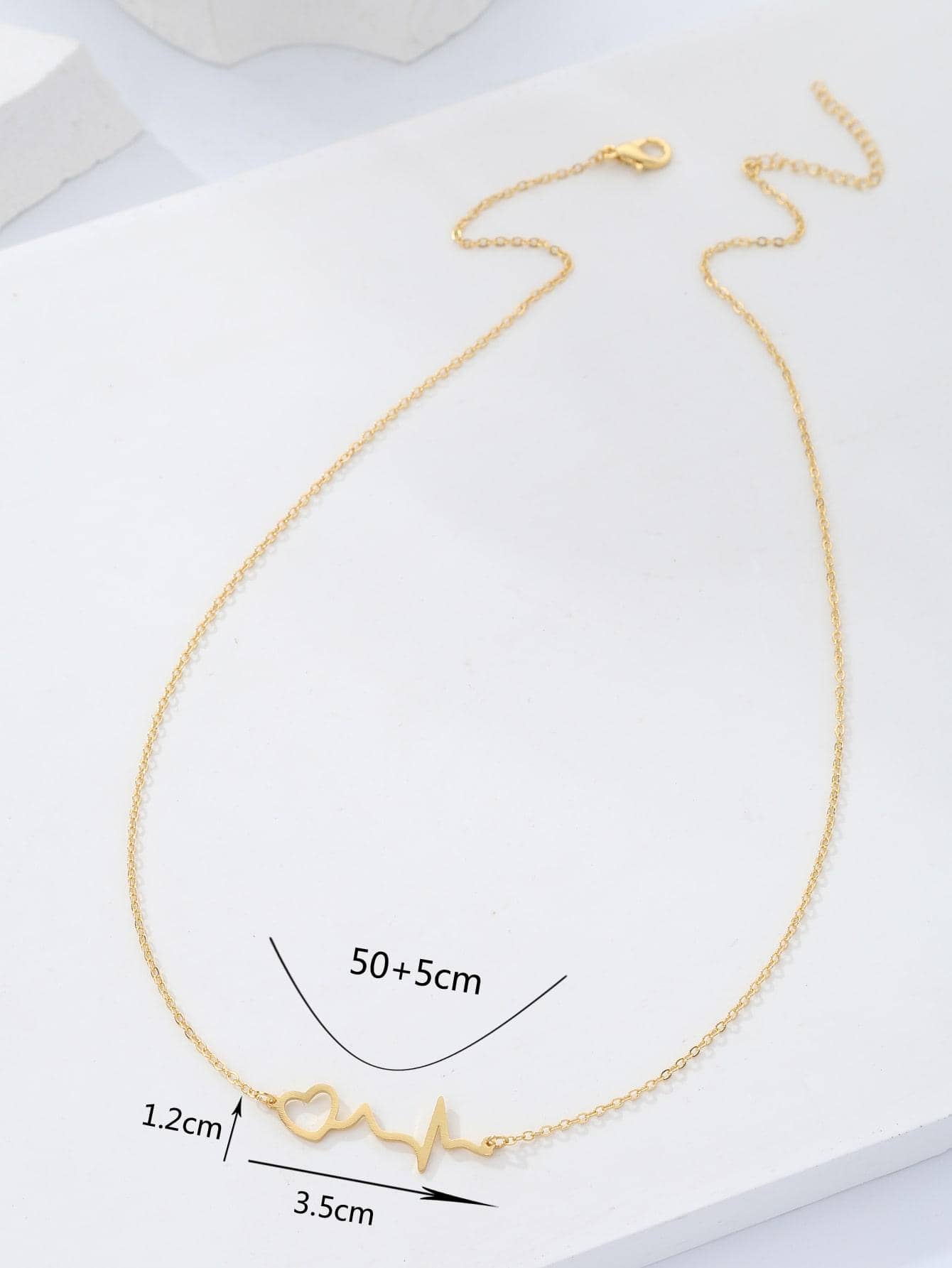 Copper 18K Gold Plated IG Style Simple Style Letter Electrocardiogram Heart Shape Hollow Out Inlay Zircon Pendant Necklace display picture 6