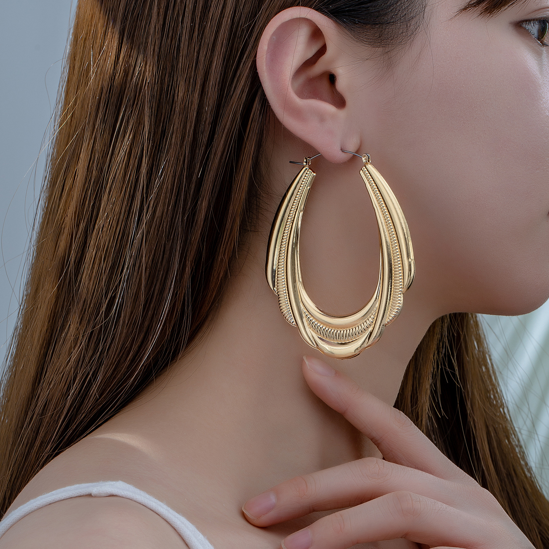 1 Pair IG Style Simple Style Geometric Alloy 14K Gold Plated Earrings display picture 1