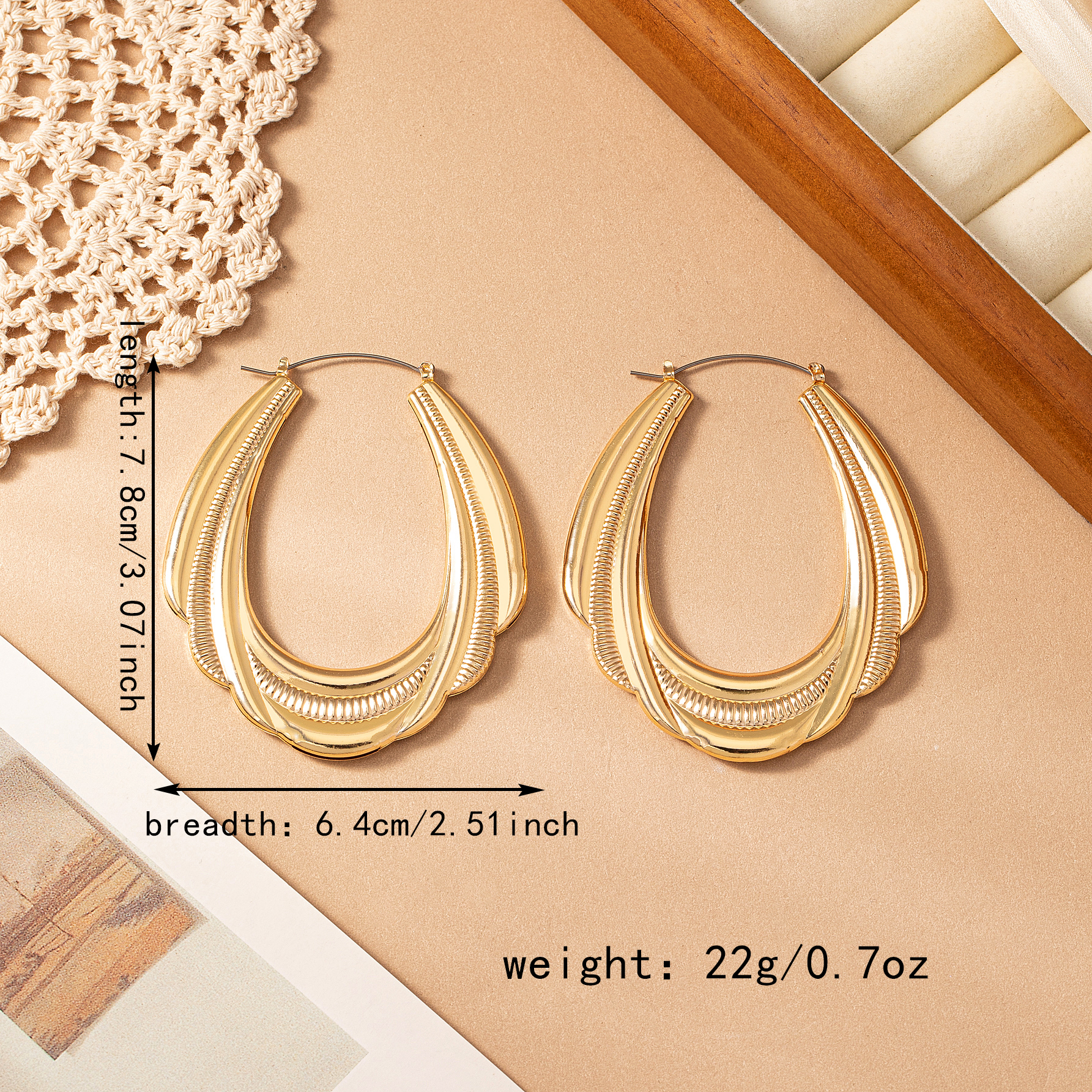 1 Pair IG Style Simple Style Geometric Alloy 14K Gold Plated Earrings display picture 5