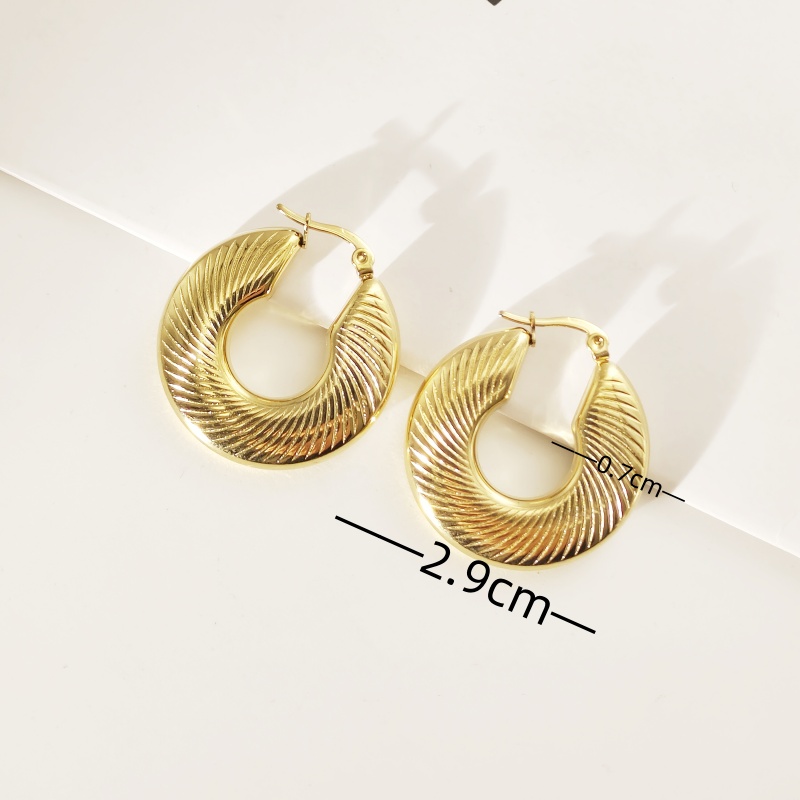 1 Pair Simple Style Geometric 304 Stainless Steel Gold Plated Earrings display picture 2