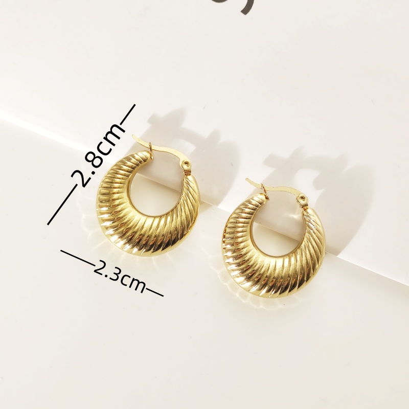 1 Paire Style Simple Géométrique Acier Inoxydable 304 Plaqué Or Des Boucles D'Oreilles display picture 5