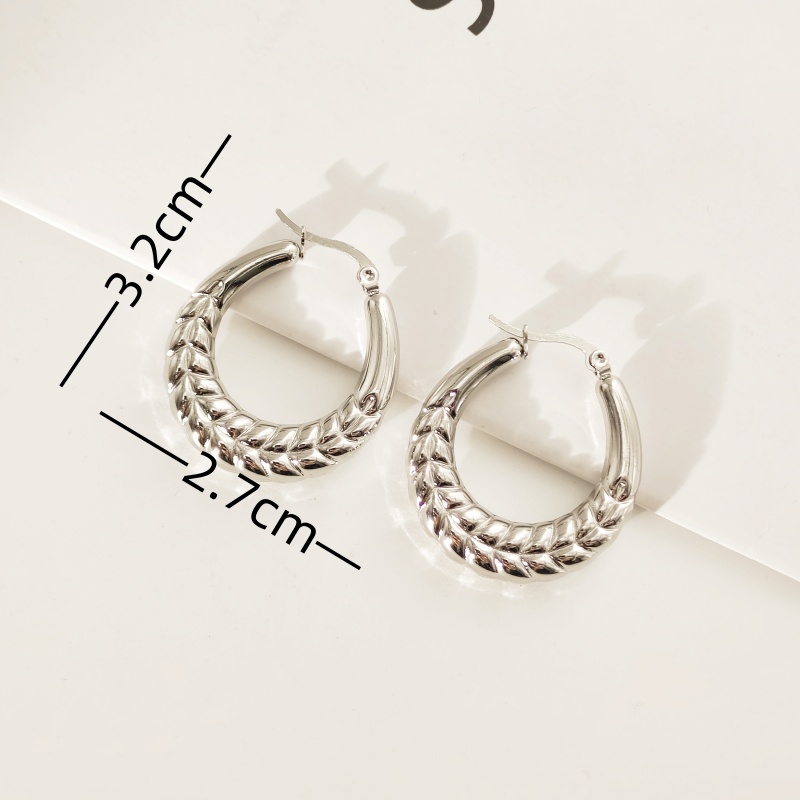 1 Pair Simple Style Geometric 304 Stainless Steel Gold Plated Earrings display picture 4