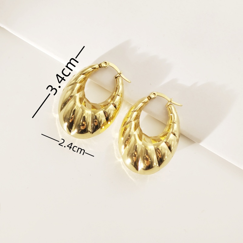 1 Pair Simple Style Geometric 304 Stainless Steel Gold Plated Earrings display picture 3