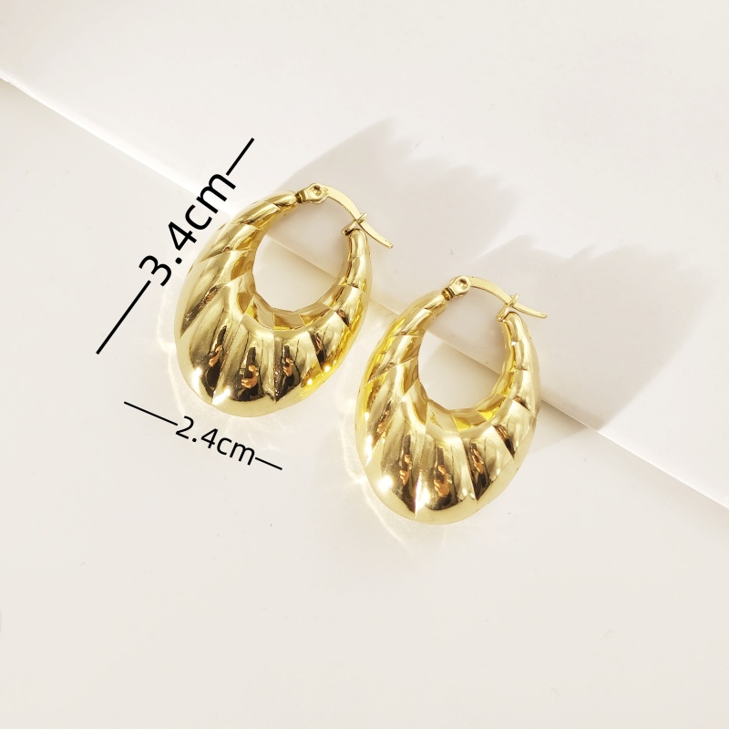 1 Paire Style Simple Géométrique Acier Inoxydable 304 Plaqué Or Des Boucles D'Oreilles display picture 3