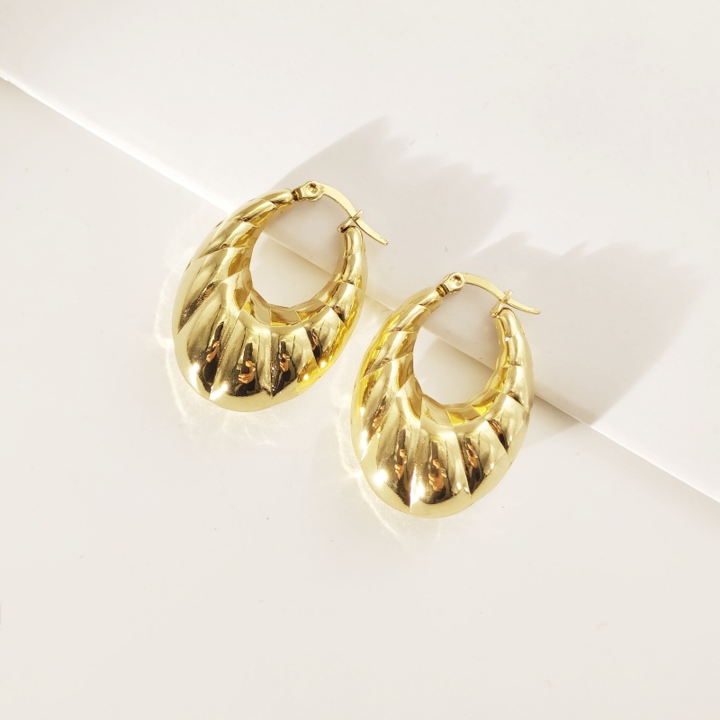 1 Pair Simple Style Geometric 304 Stainless Steel Gold Plated Earrings display picture 7