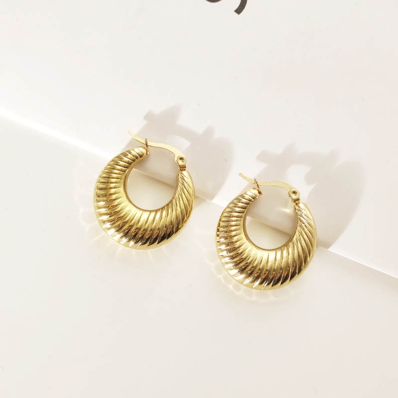 1 Pair Simple Style Geometric 304 Stainless Steel Gold Plated Earrings display picture 8