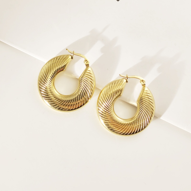 1 Pair Simple Style Geometric 304 Stainless Steel Gold Plated Earrings display picture 6