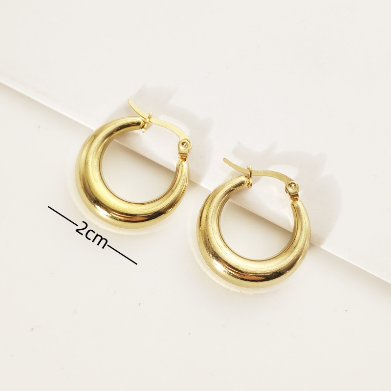 1 Pair Simple Style U Shape 304 Stainless Steel Gold Plated Earrings display picture 4