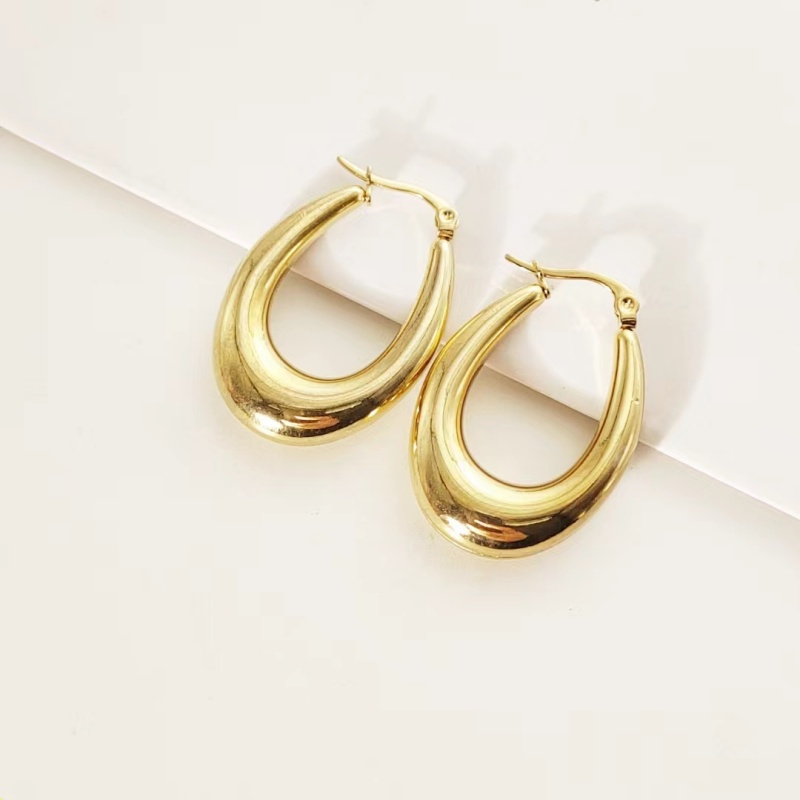 1 Pair Simple Style U Shape 304 Stainless Steel Gold Plated Earrings display picture 7