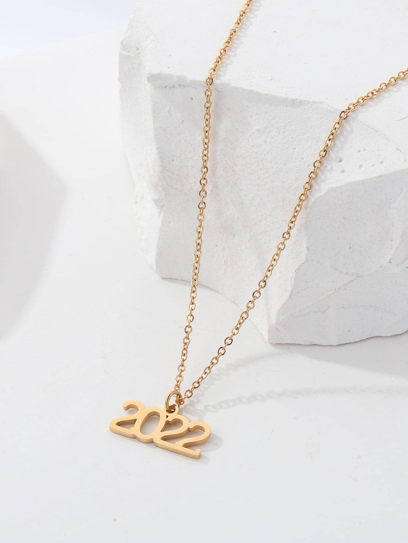 Stainless Steel 18K Gold Plated IG Style Simple Style Plating Letter Number Enamel Pendant Necklace display picture 4