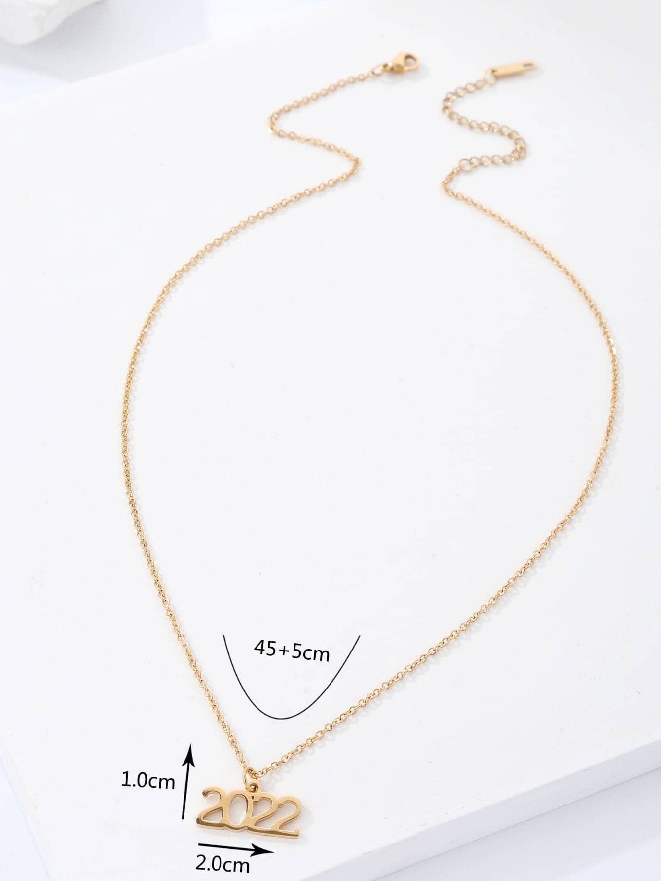 Stainless Steel 18K Gold Plated IG Style Simple Style Plating Letter Number Enamel Pendant Necklace display picture 6
