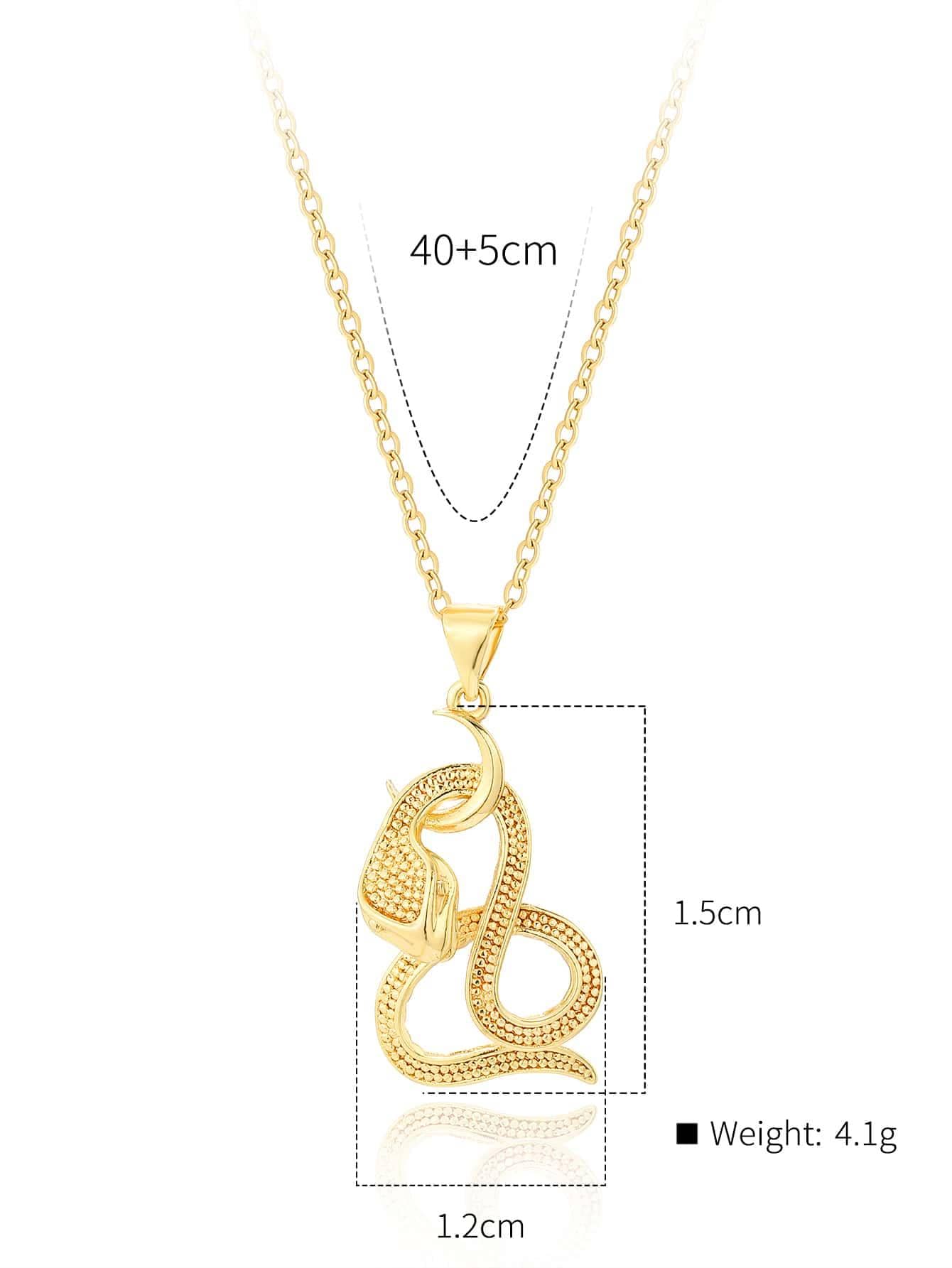 Copper 18K Gold Plated IG Style Snake Inlay Zircon Pendant Necklace display picture 6