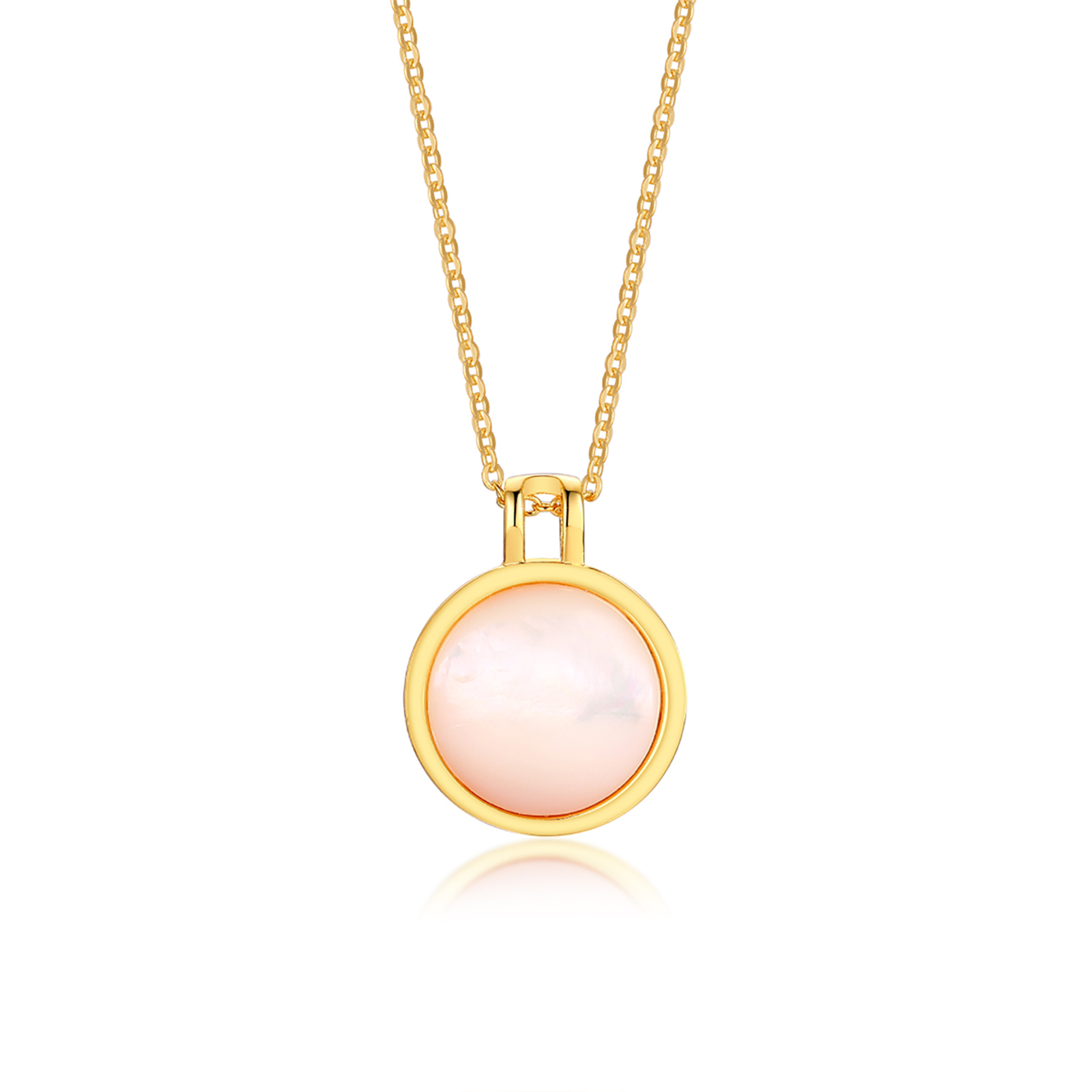 De Gros Style Simple Rond Laiton Incruster Plaqué Or Coquille Pendentif display picture 1