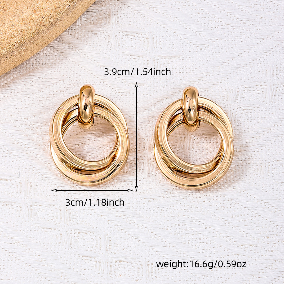 1 Pair Simple Style Circle Alloy Drop Earrings display picture 1
